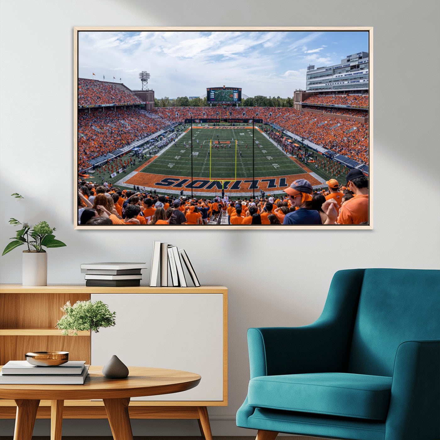 MGV-FC-36X24 - University of Illinois Fighting Illini Football Team Print Canvas - Champaign Illinois Memorial