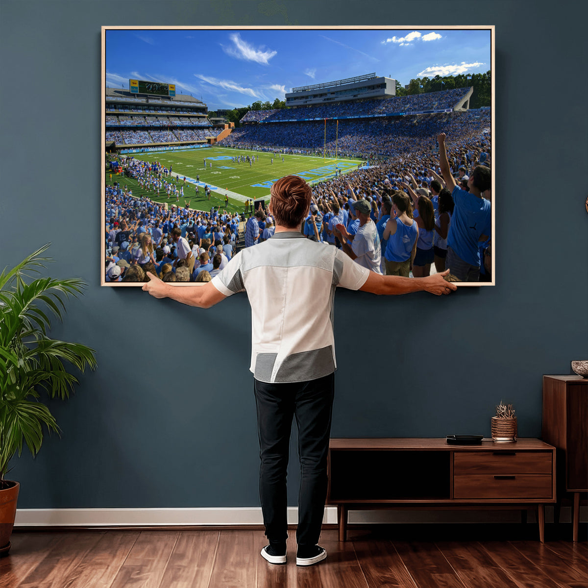 58540-MGV-CV-36X24 - University of North Carolina Tar Heels Team Canvas Print - Chapel Hill Kenan Memorial Stadium Wall