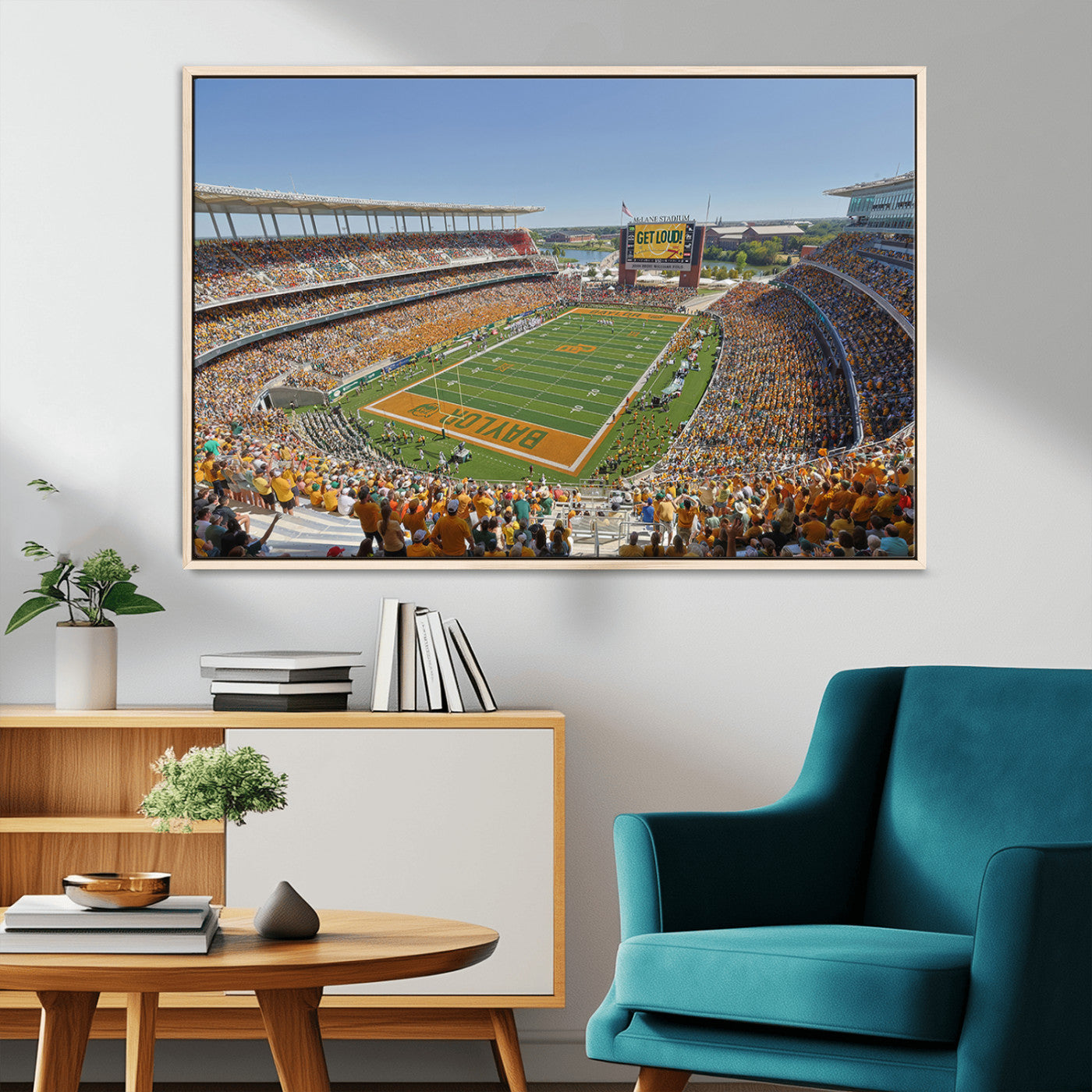MGV-FC-36X24 - Baylor University Bears Football Team Print - Waco McLane Stadium Wall Art Canvas Print