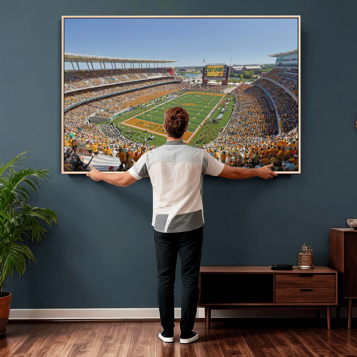 49912-MGV-CV-36X24 - Baylor University Bears Football Team Print - Waco McLane Stadium Wall Art Canvas Print