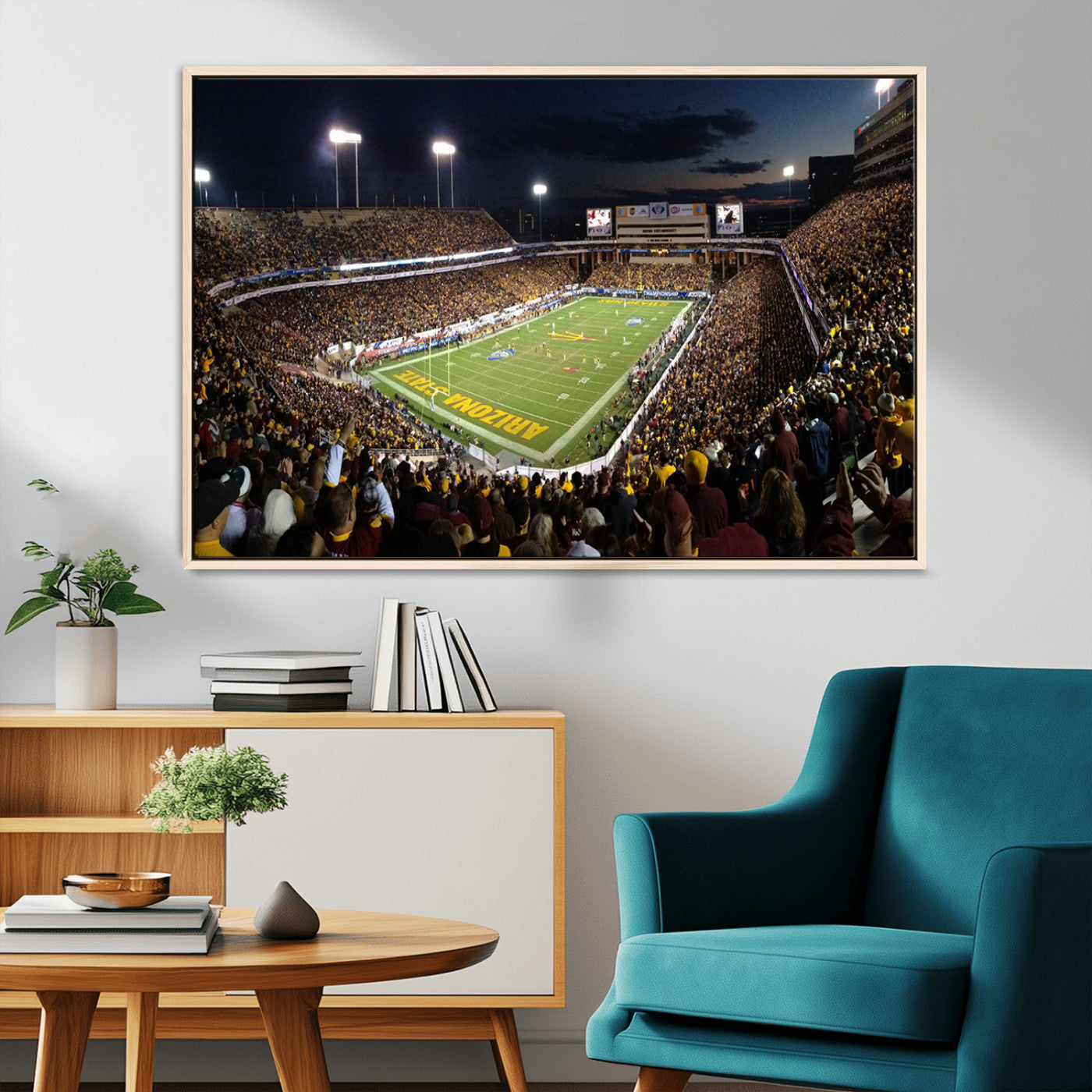 MGV-FC-36X24 - ASU Sun Devils Football Team Print Canvas - Phoenix Mountain America Stadium Wall Art Canvas Print
