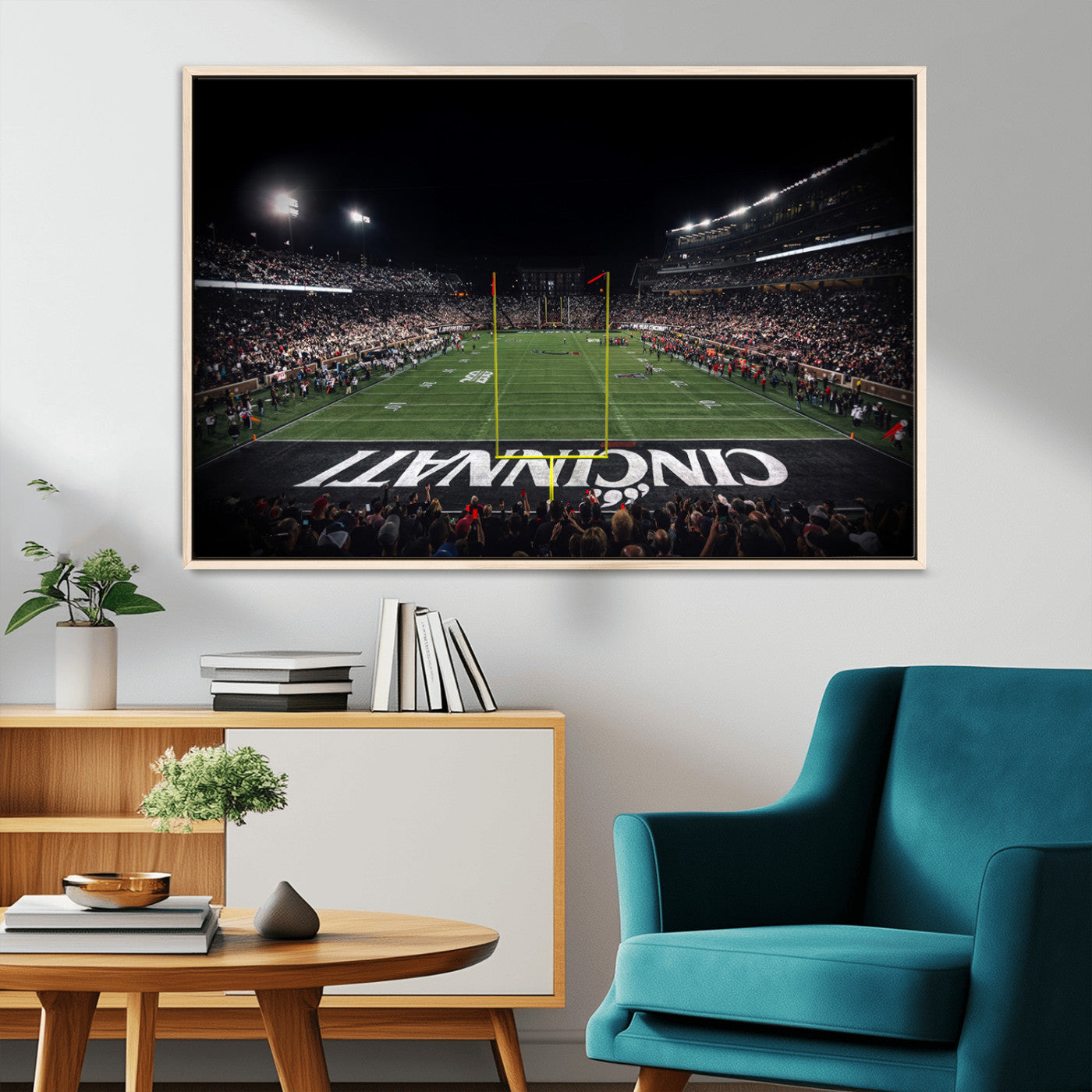 MGV-FC-36X24 - Cincinnati Bearcats Football Team Print - Nippert Stadium Wall Art Canvas Print