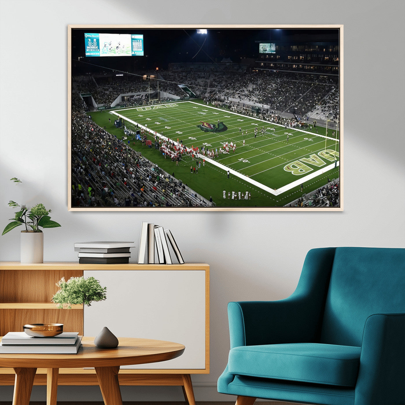 MGV-FC-36X24 - UAB Blazers Football Team Print - Birmingham Protective Stadium Wall Art Canvas Print