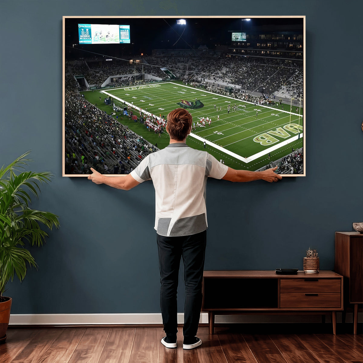 81740-MGV-CV-36X24 - UAB Blazers Football Team Print - Birmingham Protective Stadium Wall Art Canvas Print