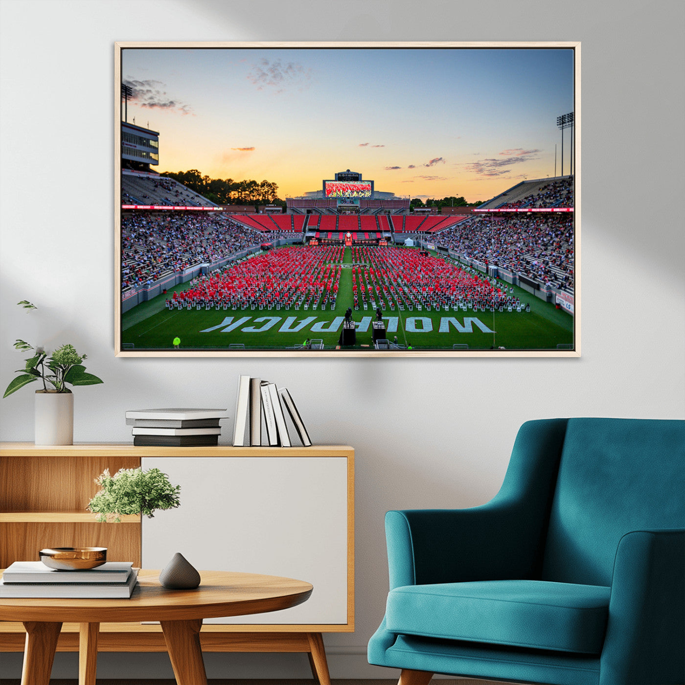 MGV-FC-36X24 - NC State Wolfpack Football Team Print Wall Art - Raleigh Carter-Finley Stadium Wall Art Canvas Print