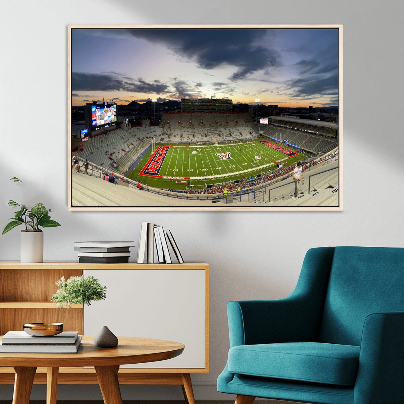 MGV-FC-36X24 - Arizona Wildcats Football Team Print - Tucson Arizona Stadium Wall Art Canvas Print