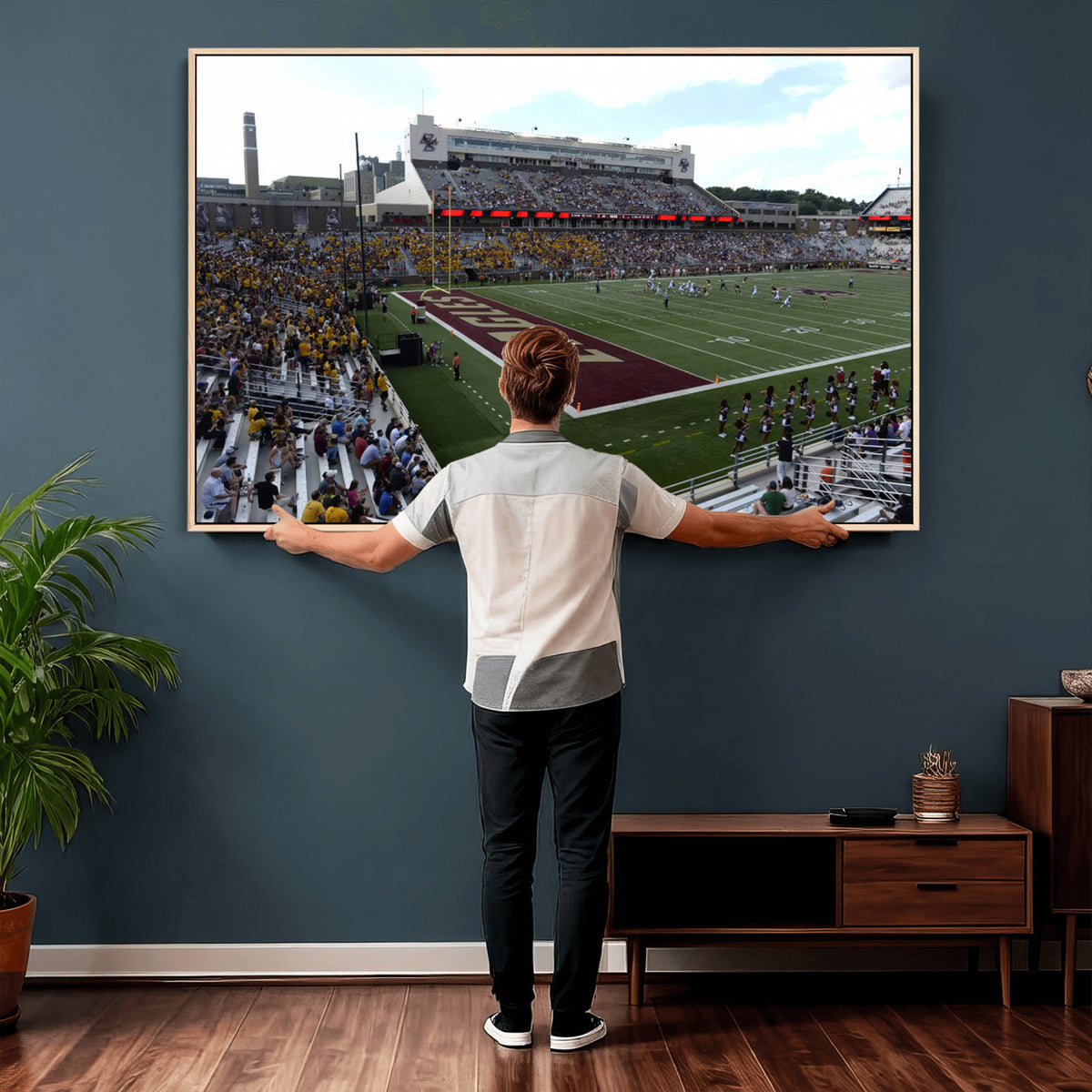 61503-MGV-CV-36X24 - Boston College Eagles Football Team Print - Boston Alumni Stadium Wall Art Canvas Print
