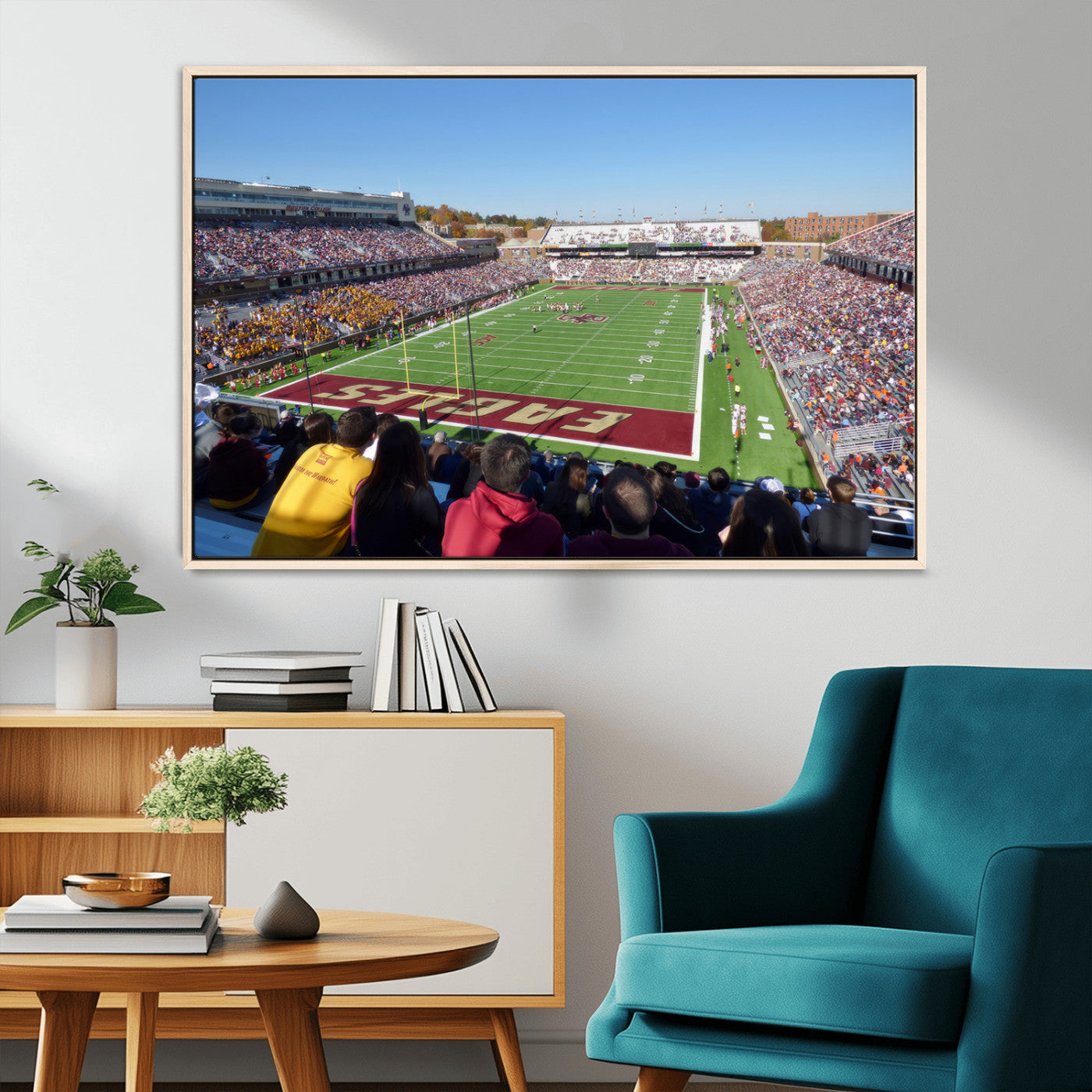 MGV-FC-36X24 - Boston College Eagles Football Team Print - Boston Alumni Stadium Wall Art Canvas Print