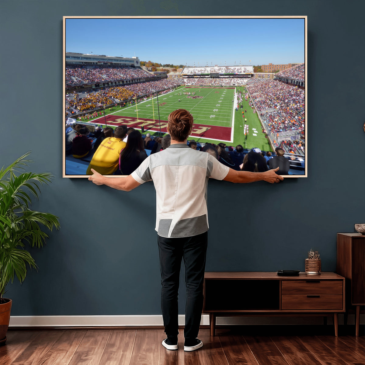78117-MGV-CV-36X24 - Boston College Eagles Football Team Print - Boston Alumni Stadium Wall Art Canvas Print