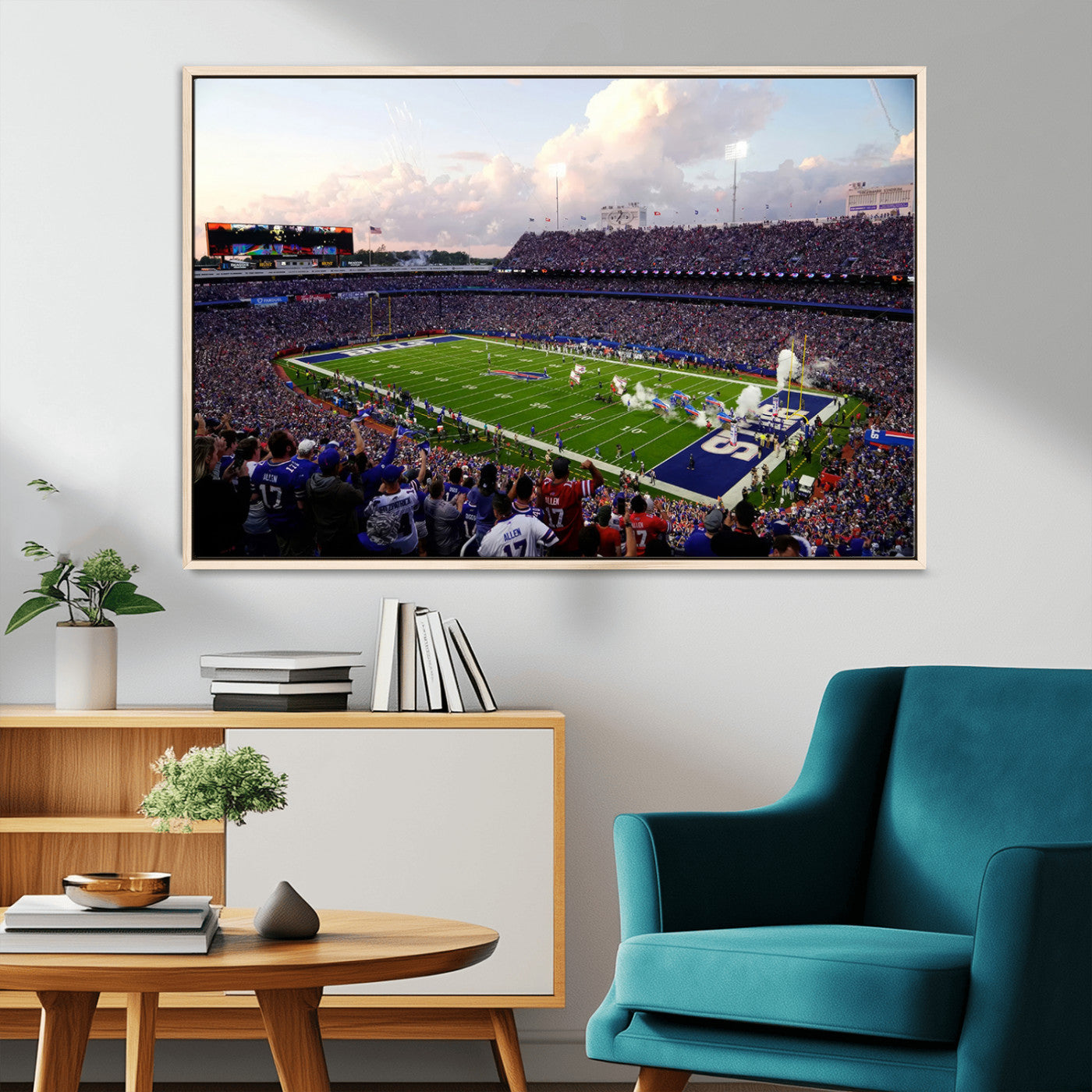 MGV-FC-36X24 - Buffalo Bills Football Team Print - Buffalo Highmark Stadium Wall Art Canvas Print