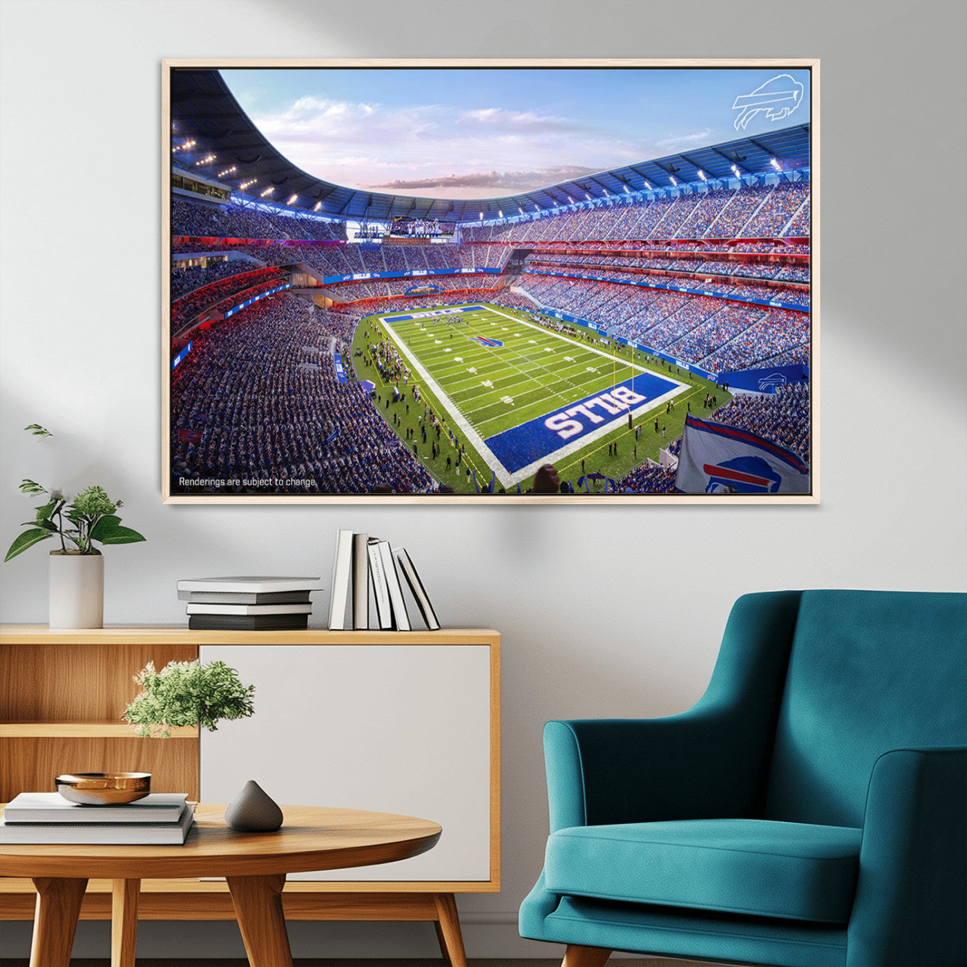 MGV-FC-36X24 - Buffalo Bills Football Team Print Canvas - Buffalo Highmark Stadium Wall Art Canvas Print