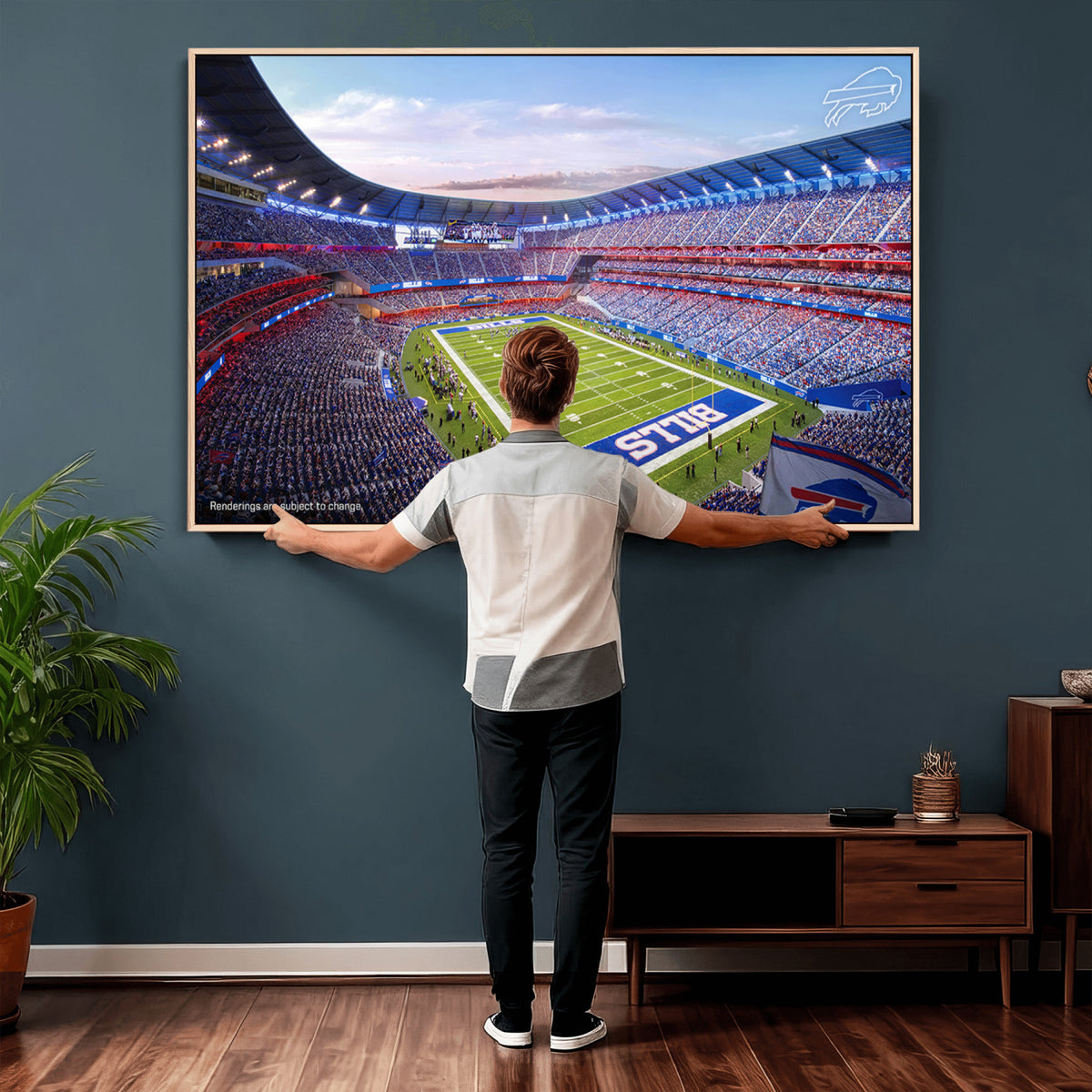 57873-MGV-CV-36X24 - Buffalo Bills Football Team Print Canvas - Buffalo Highmark Stadium Wall Art Canvas Print