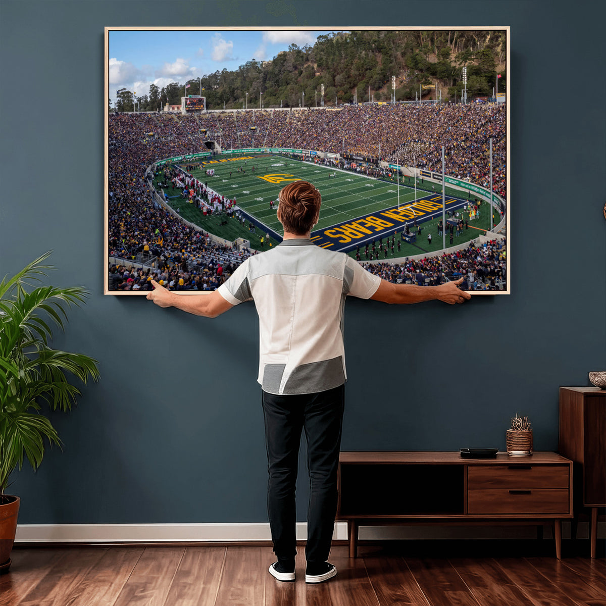 38054-MGV-CV-36X24 - University of California Golden Bears Football Team Print - Berkeley California Memorial Stadium Art