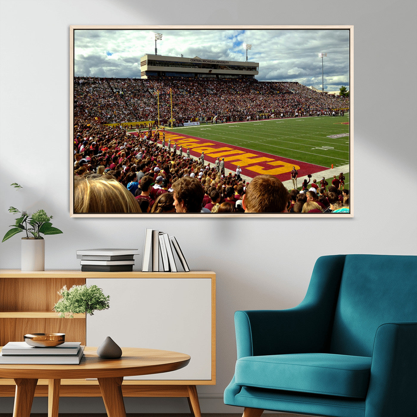 MGV-FC-36X24 - Central Michigan University Chippewas Football Team Print - Mount Pleasant Kelly/Shorts Stadium Wall