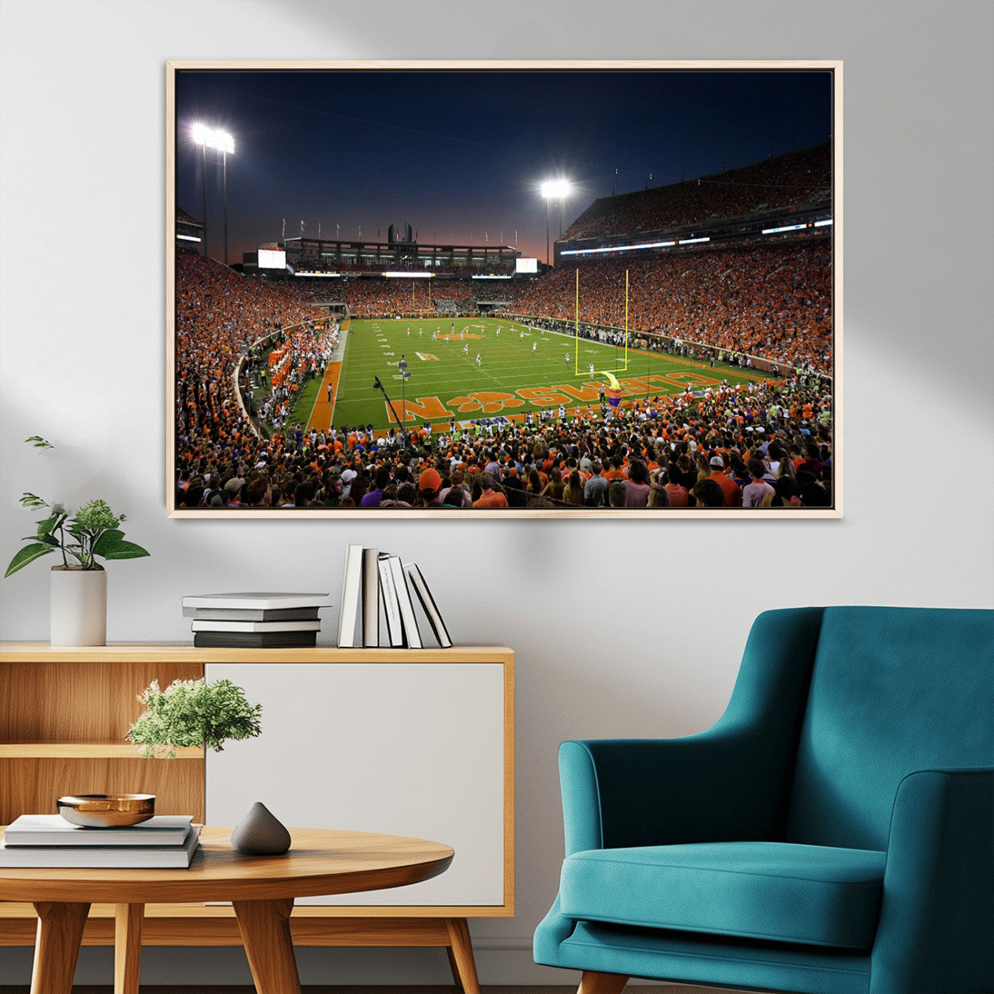 MGV-FC-36X24 - Clemson University Tigers Art Print, Football Team Print - Clemson Memorial Stadium Wall Art Canvas