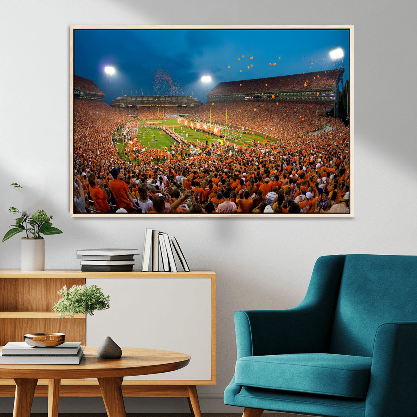 MGV-FC-36X24 - Clemson University Tigers Football Team Print - Clemson Memorial Stadium Wall Art Canvas Print