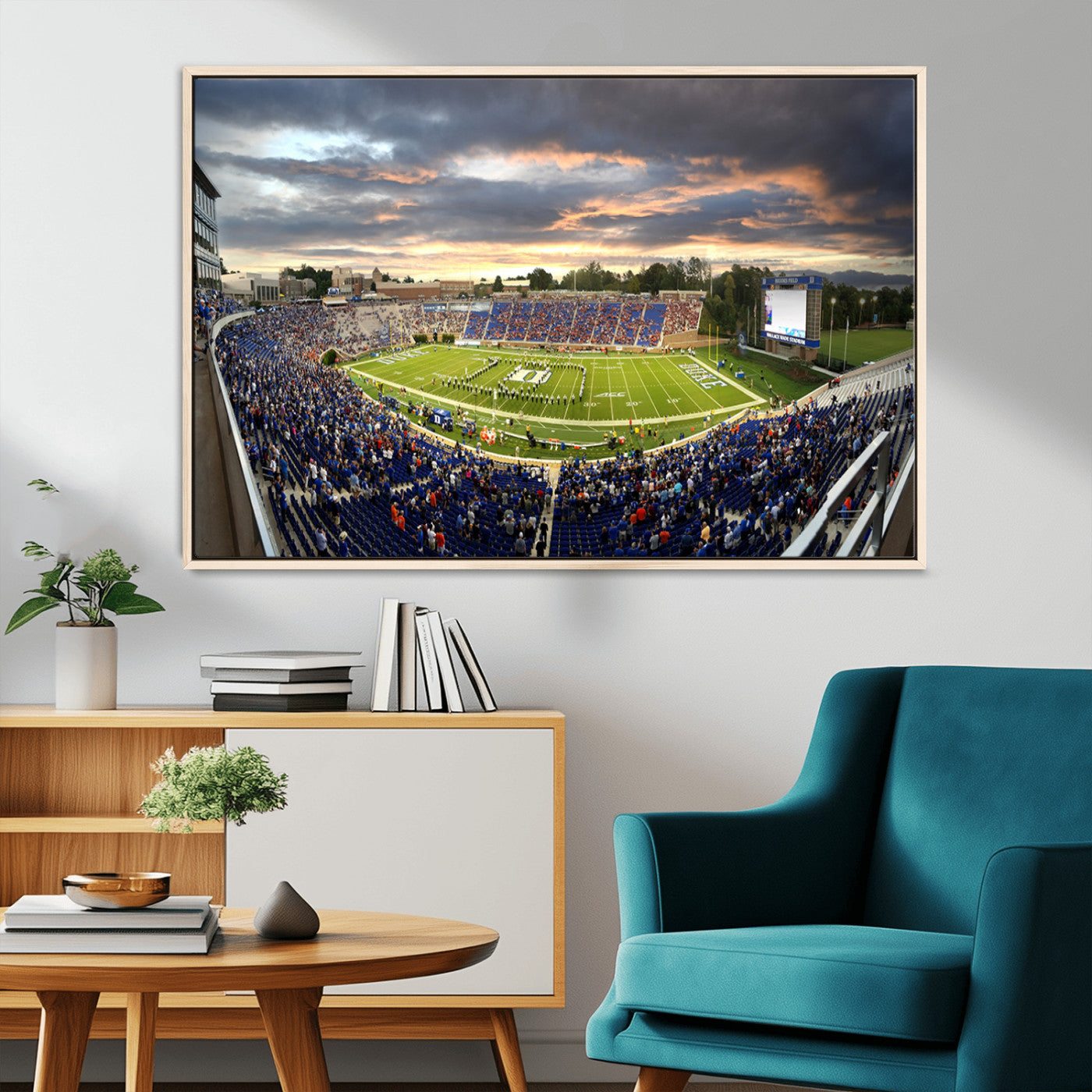 MGV-FC-36X24 - Duke University Blue Devils Football Team Print - Durham Wallace Wade Stadium Wall Art Canvas Print