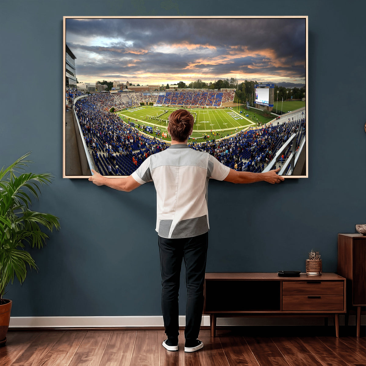 60433-MGV-CV-36X24 - Duke University Blue Devils Football Team Print, Durham