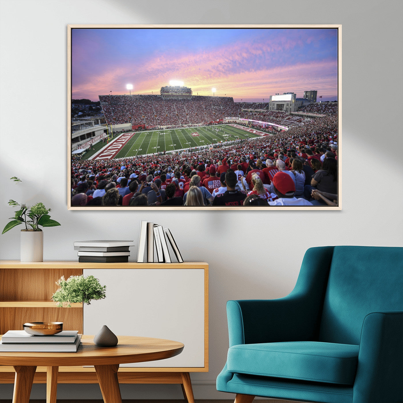MGV-FC-36X24 - Indiana University Hoosiers Football Team Print - Bloomington Memorial Stadium Wall Art Canvas Print
