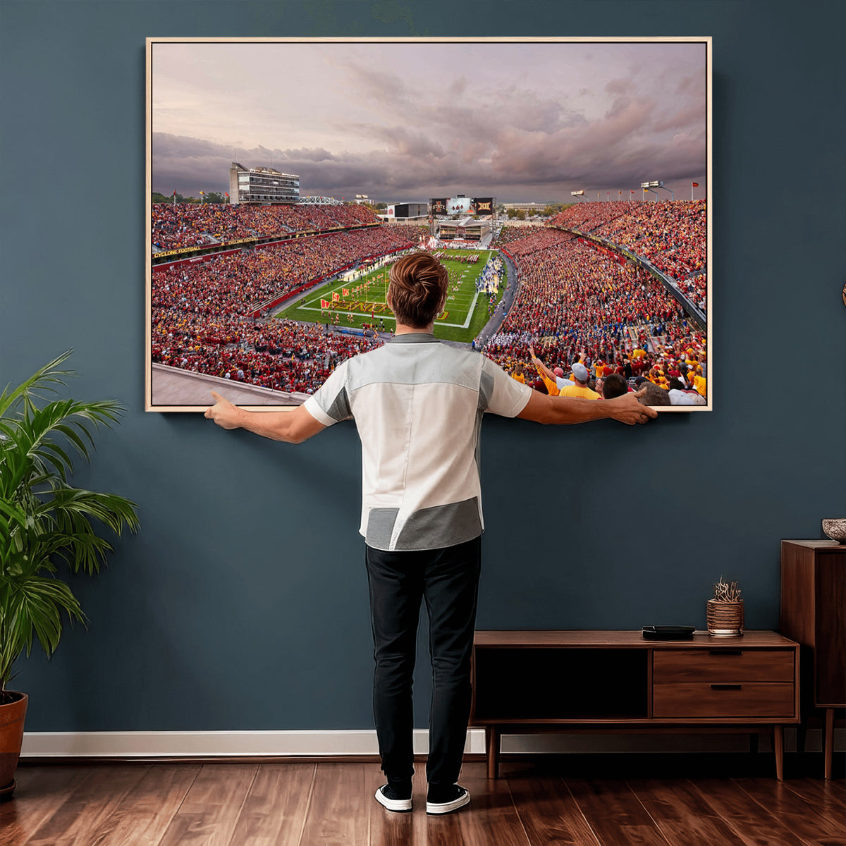 50373-MGV-CV-36X24 - Iowa State University Cyclones Football Team Print, Ames
