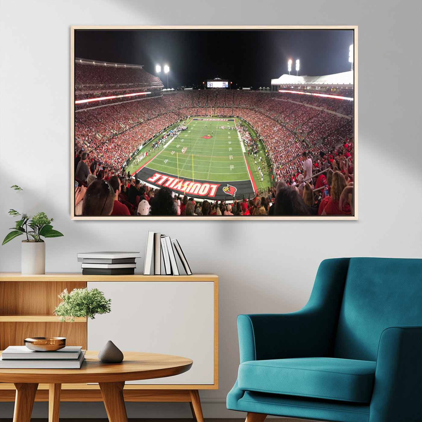 MGV-FC-36X24 - University of Louisville Cardinals Football Team Print - Louisville Cardinal Stadium Wall Art Canvas