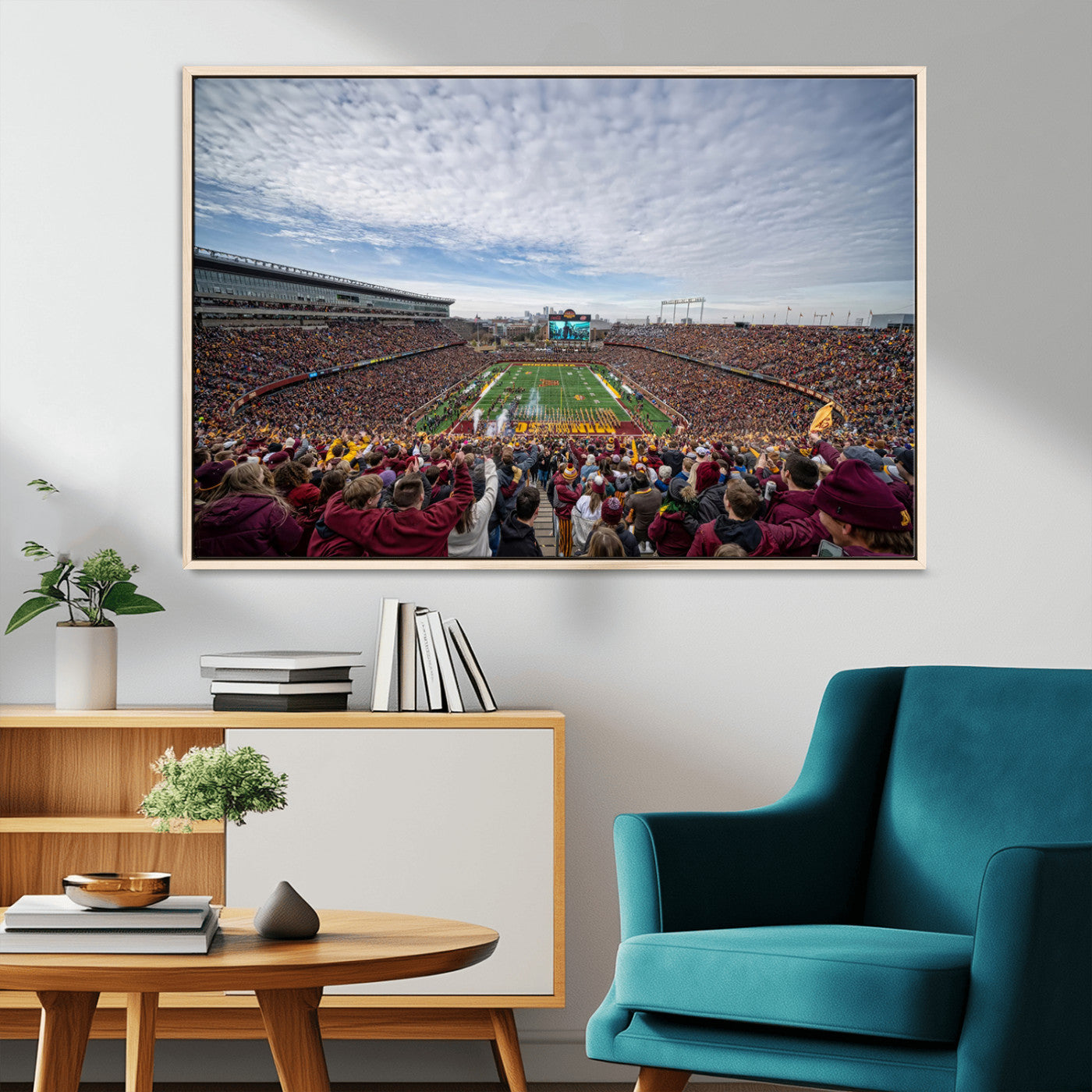 MGV-FC-36X24 - University of Minnesota Golden Gophers Football Team Print - Minneapolis Huntington Bank Stadium Art