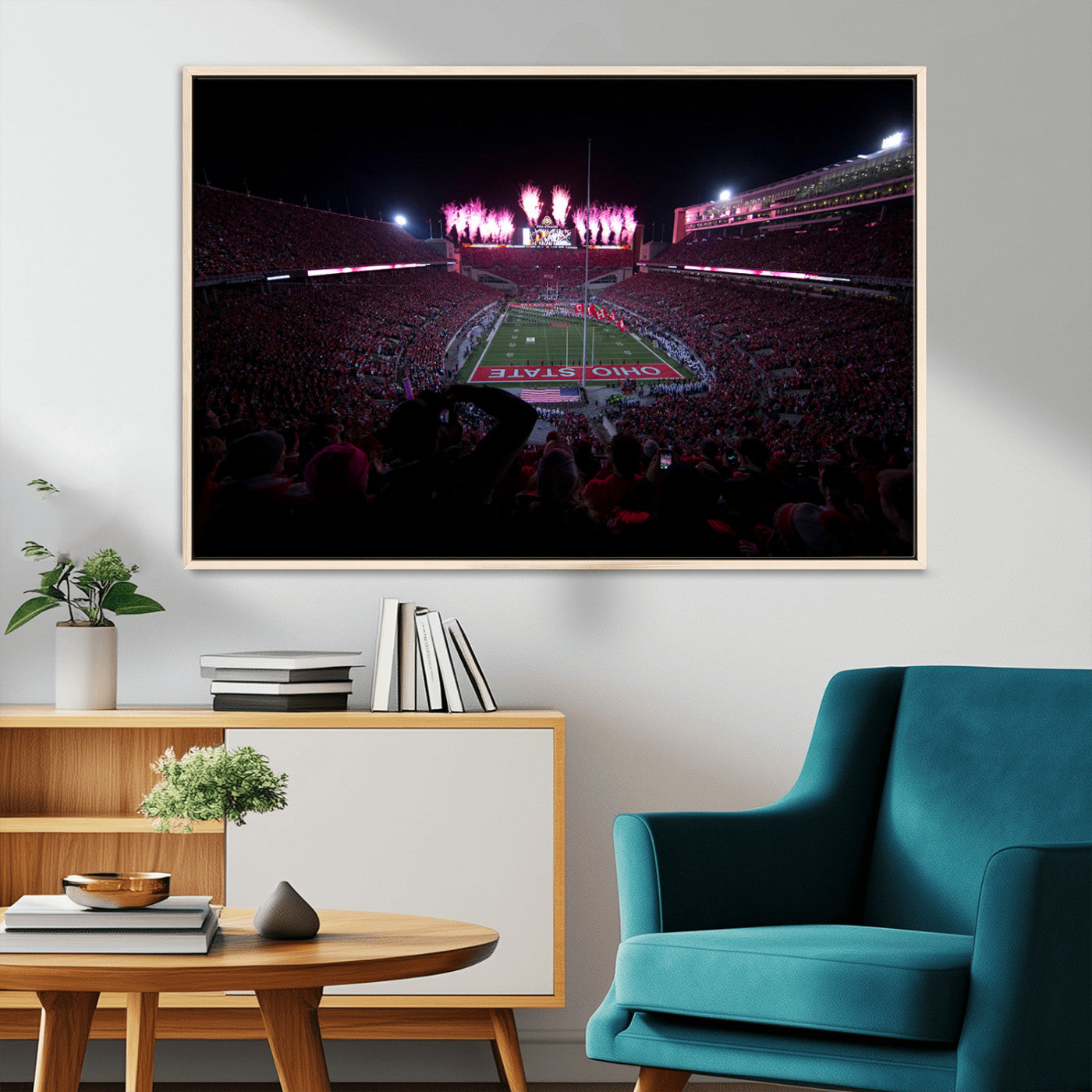 MGV-FC-36X24 - Ohio State University Buckeyes Football Team Print - Columbus Ohio Stadium Wall Art Canvas Print