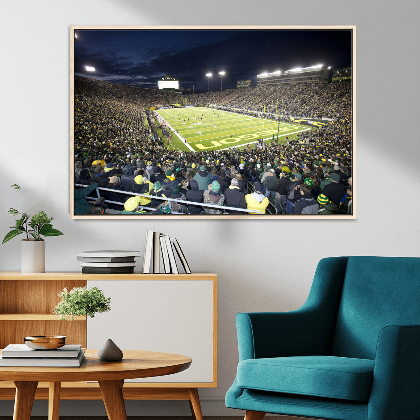 MGV-FC-36X24 - University of Oregon Ducks Football Team Print - Eugene Autzen Stadium Wall Art Canvas Print