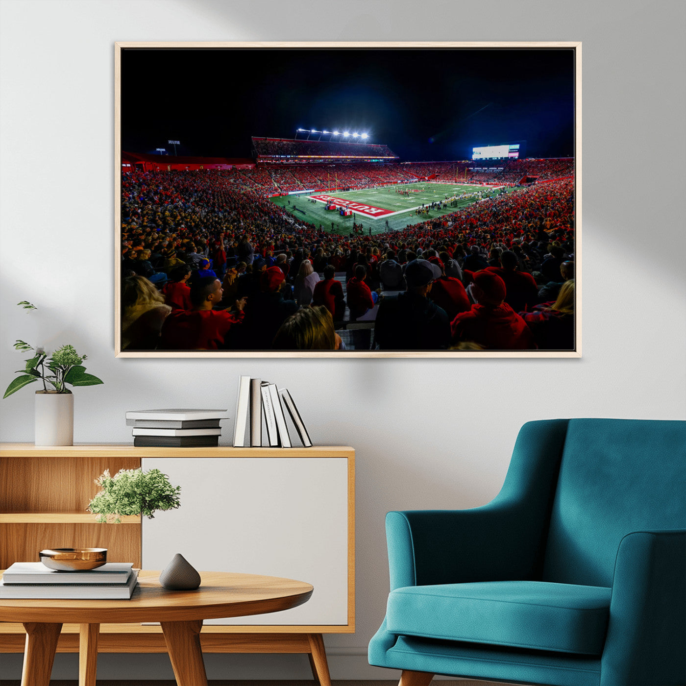 MGV-FC-36X24 - Rutgers Scarlet Knights Football Team Print - SHI Stadium, Piscataway Wall Art Canvas Print