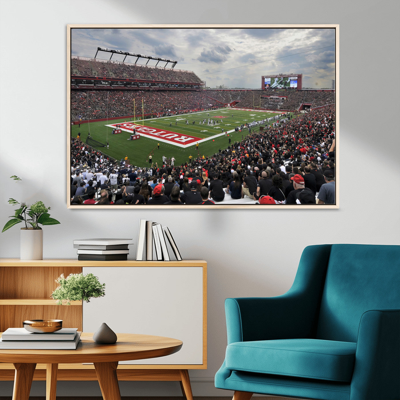 MGV-FC-36X24 - Rutgers Scarlet Knights Football Team Print - SHI Stadium, Piscataway Wall Art Canvas Print