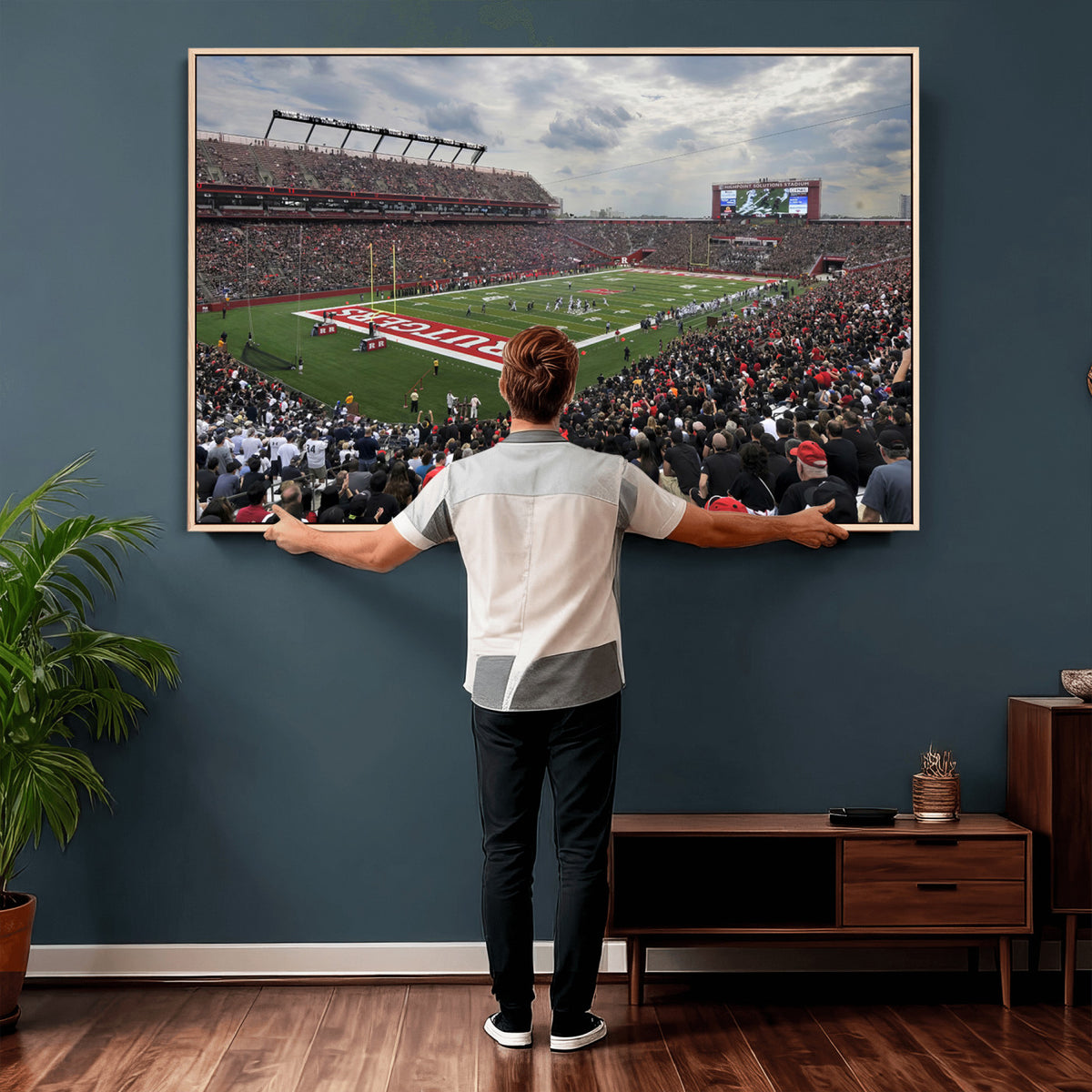 66777-MGV-CV-36X24 - Rutgers Scarlet Knights Football Team Print, SHI Stadium