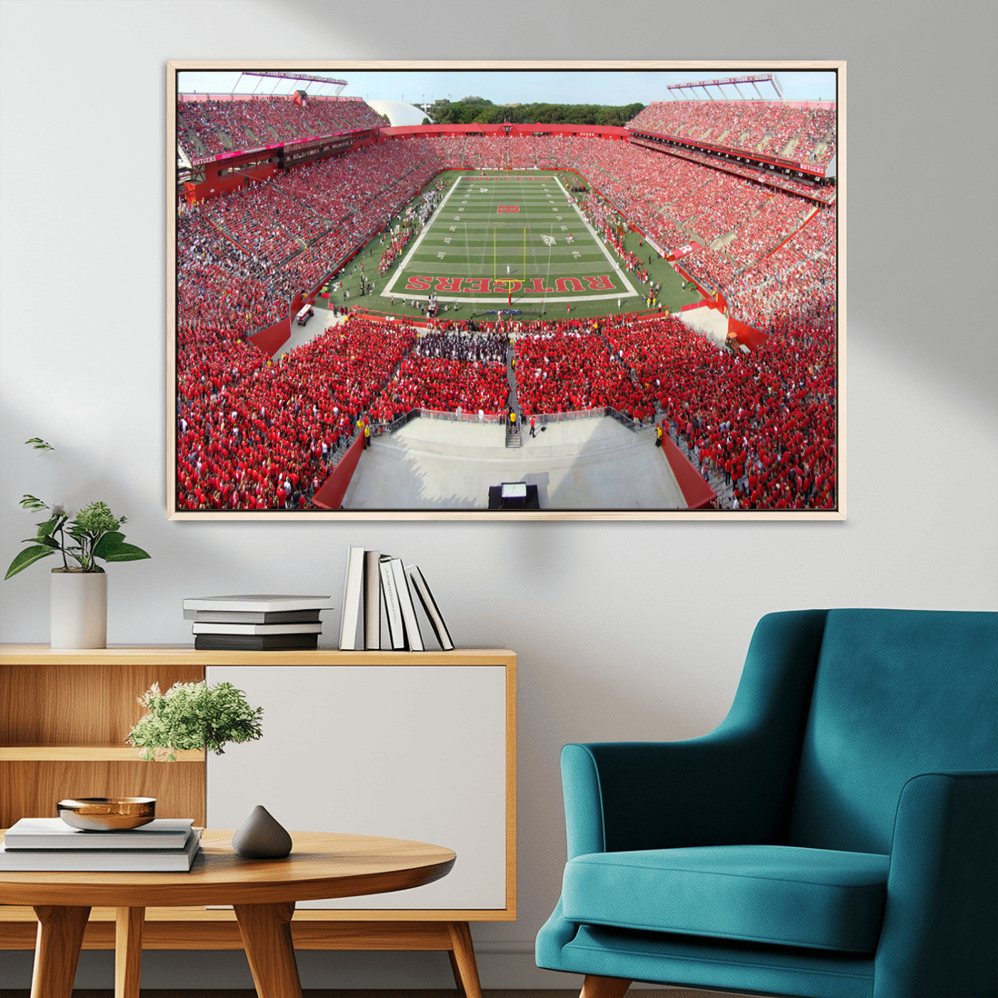 MGV-FC-36X24 - Rutgers Scarlet Knights Football Team Print - Piscataway SHI Stadium Wall Art Canvas Print