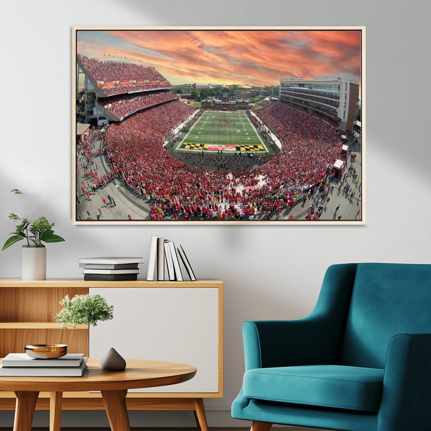 MGV-FC-36X24 - University of Maryland Terrapins Football Team Print - College Park SECU Stadium Wall Art Canvas
