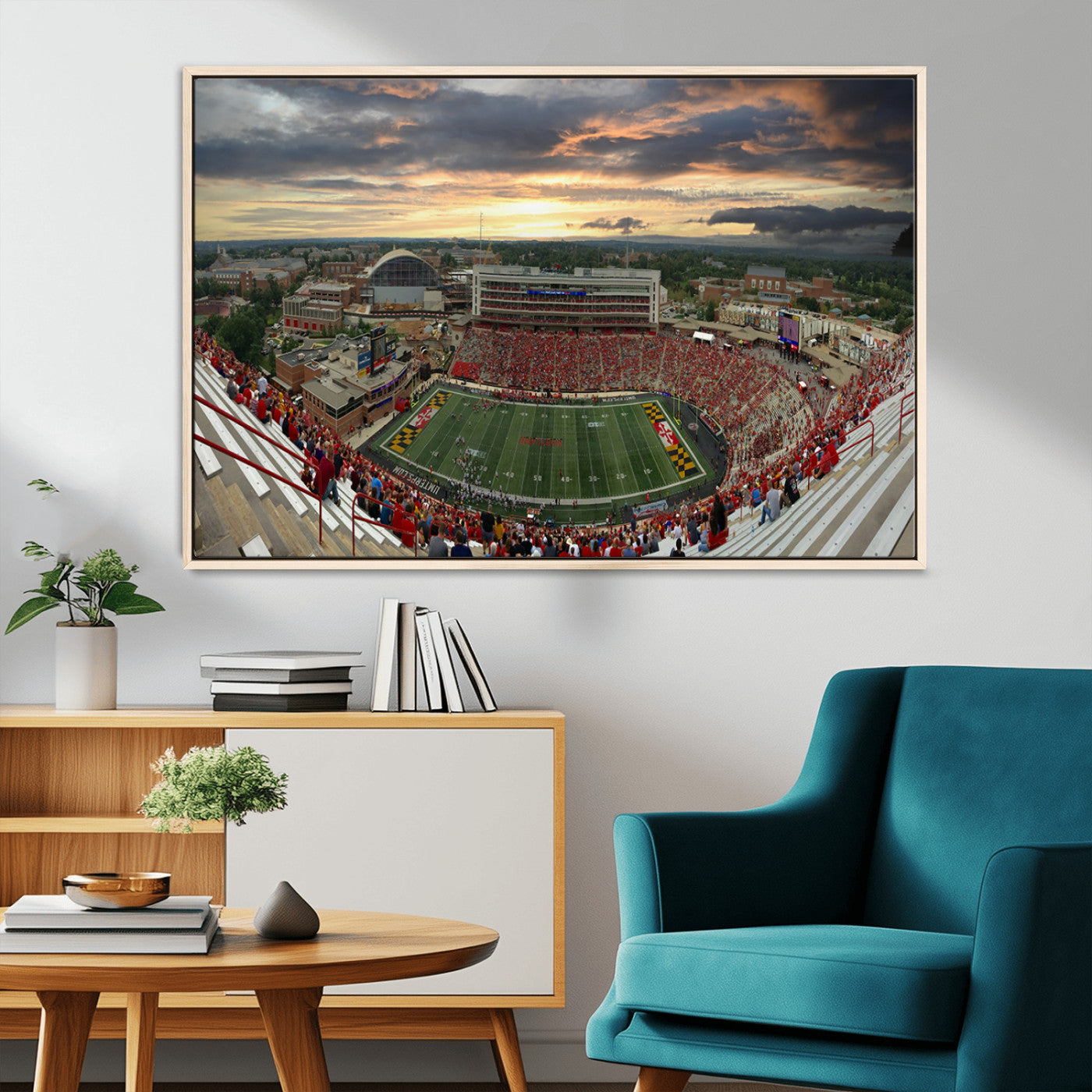 MGV-FC-36X24 - University of Maryland Terrapins Football Team Print - College Park SECU Stadium Wall Art Canvas