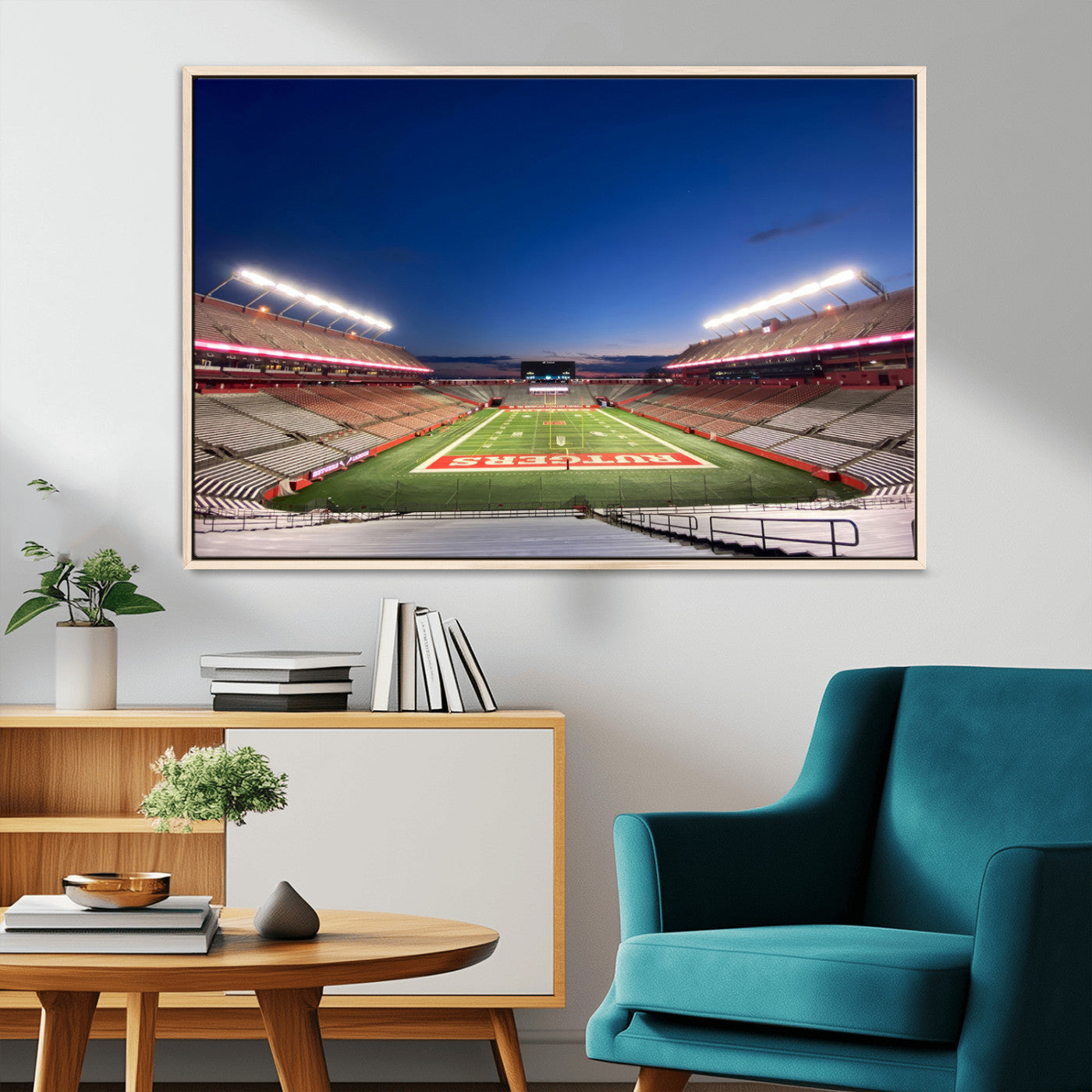 MGV-FC-36X24 - Rutgers Scarlet Knights Football Team Print - Piscataway SHI Stadium Wall Art Canvas Print