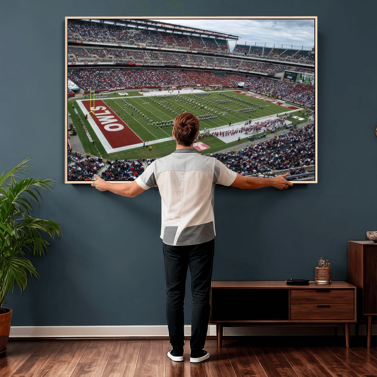 15310-PAN-FL-20X10 - The Temple University Owls Athletics Team Print - Philadelphia Lincoln Financial Field Stadium Wall
