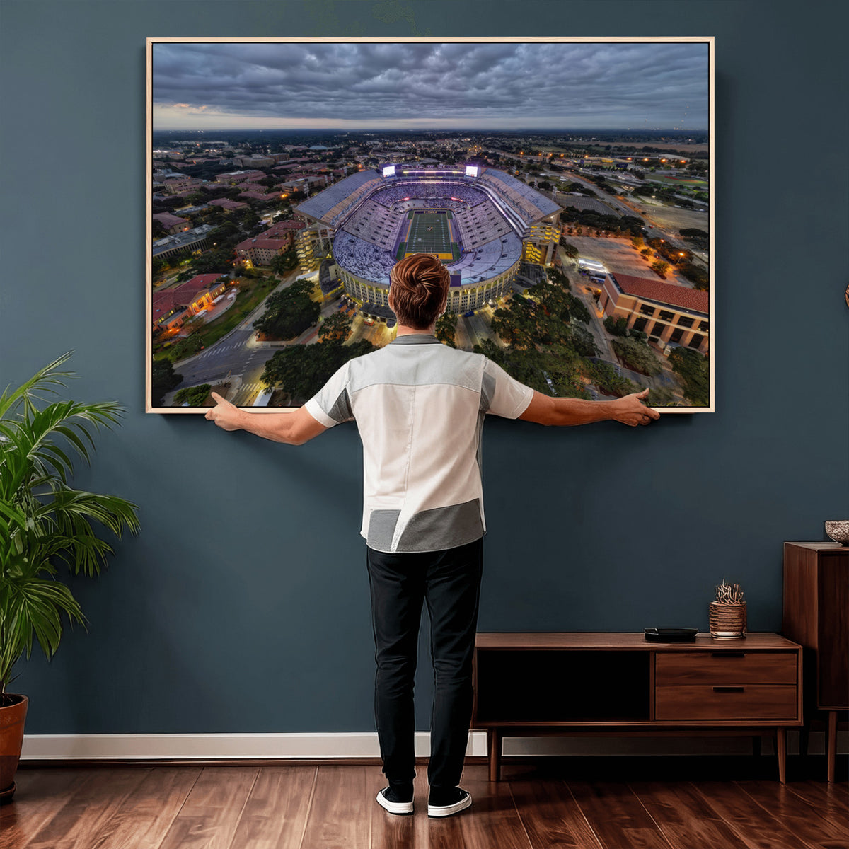 77405-MGV-CV-36X24 - The Louisiana State University Tigers Football Team Print