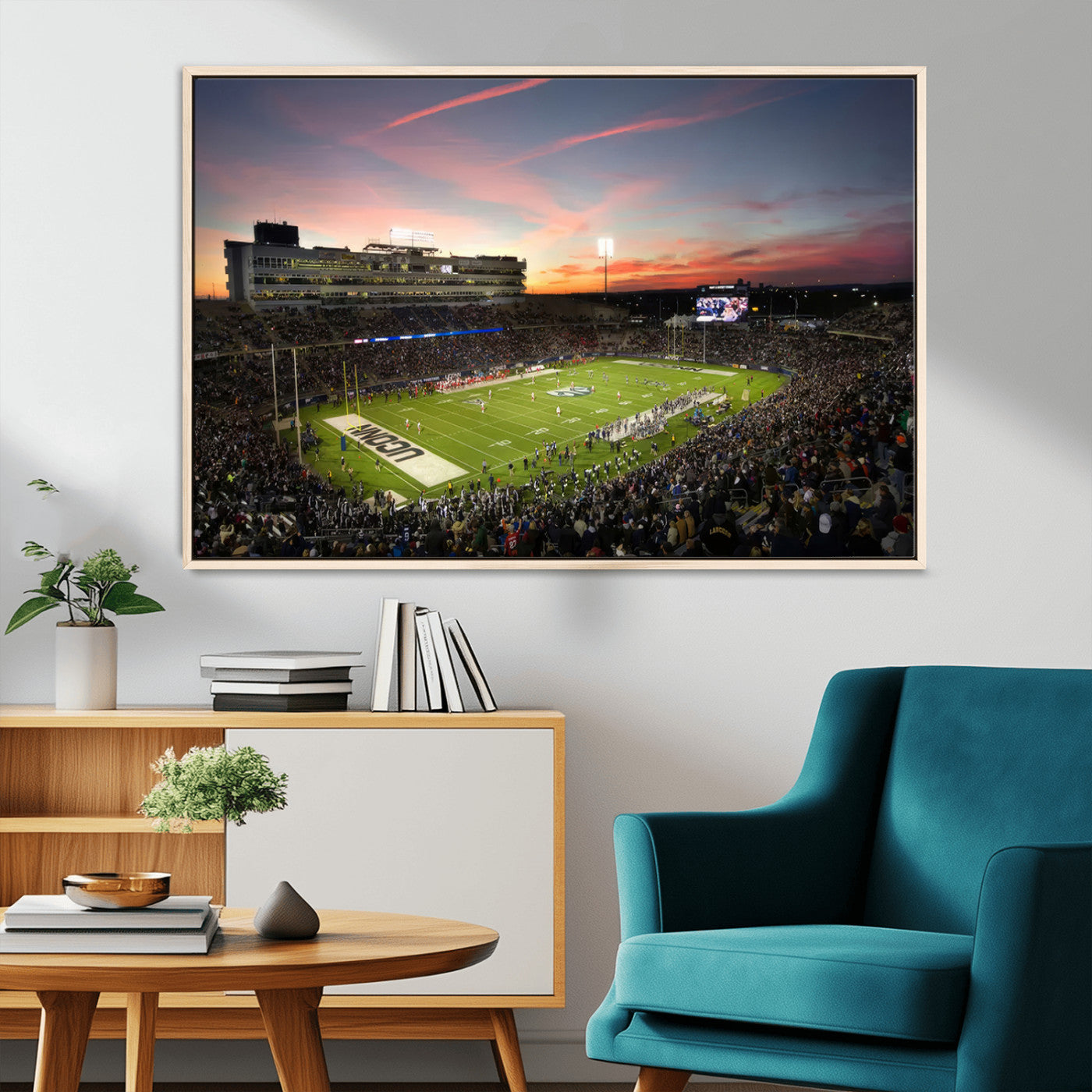 MGV-FC-36X24 - The University of Connecticut UCONN Huskies Football Team Print - East Hartford Pratt & Whitney