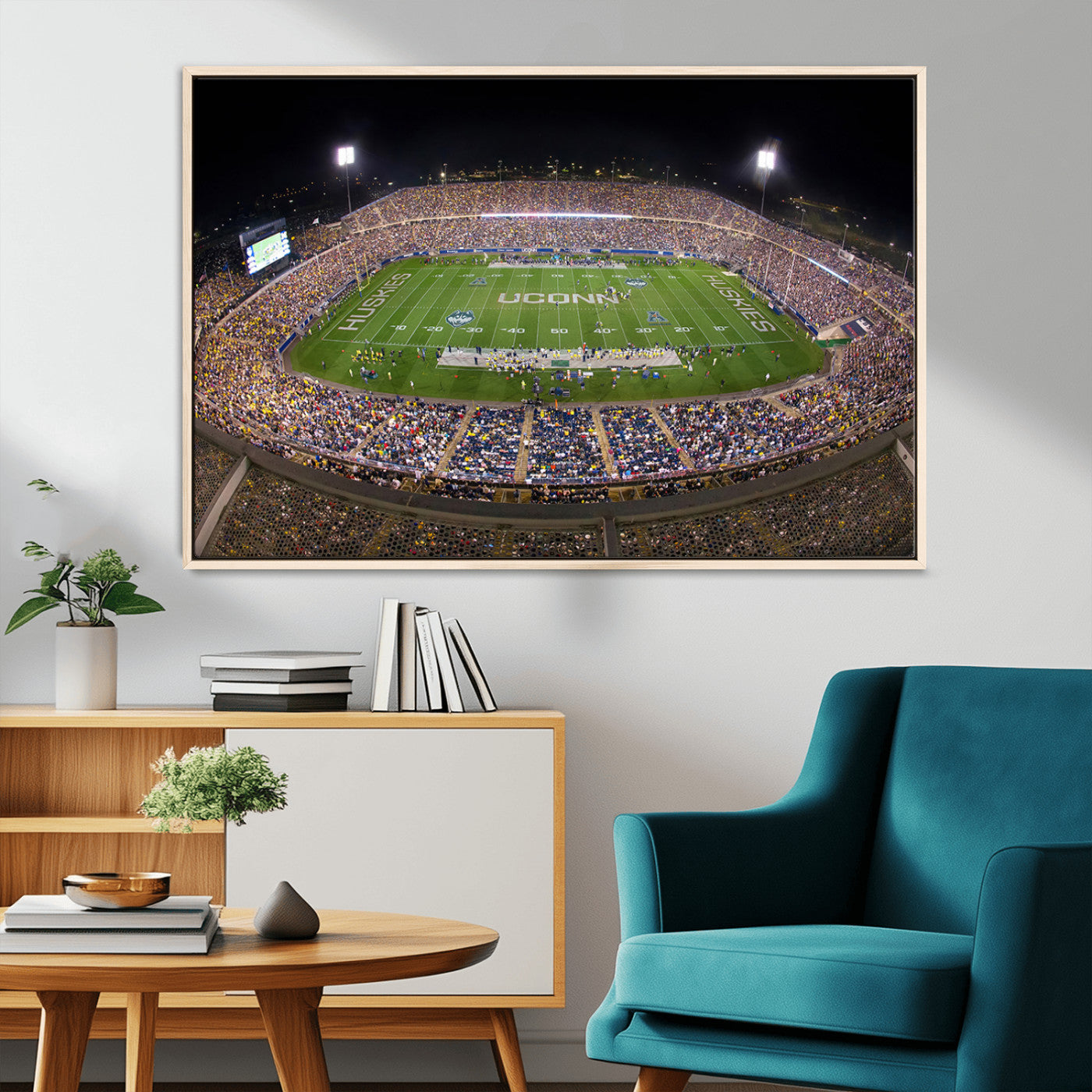 MGV-FC-36X24 - The University of Connecticut UCONN Huskies Football Team Print - East Hartford Pratt & Whitney