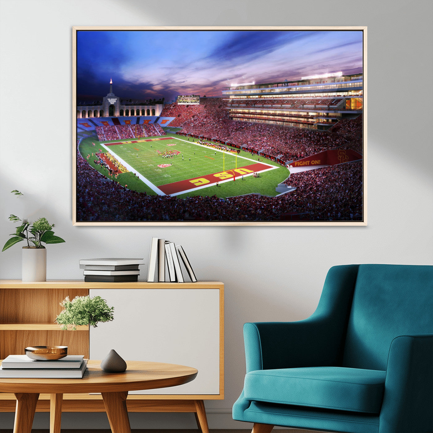 MGV-FC-36X24 - The University of Southern California USC Trojans Football Team Print - Los Angeles Memorial