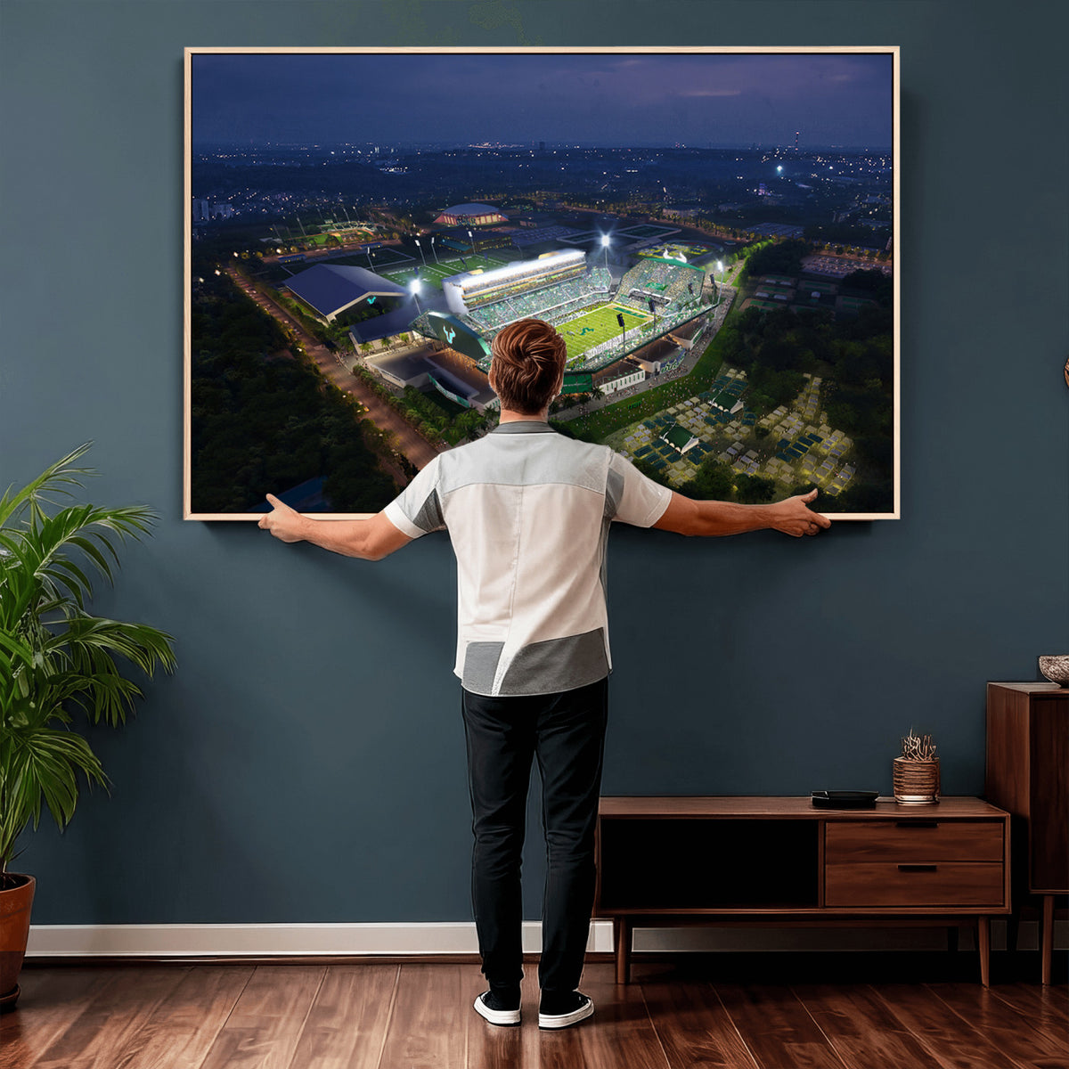 27554-MGV-CV-36X24 - The University of South Florida Bulls Football Team Print