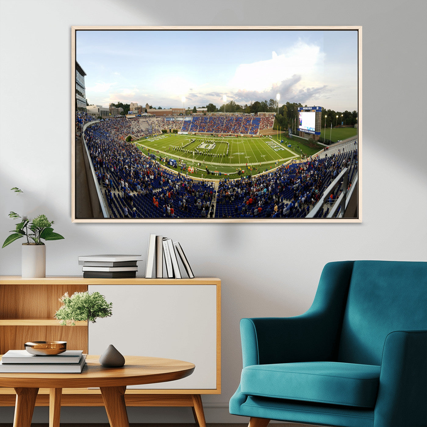 MGV-FC-36X24 - The Duke University Blue Devils Football Team Print - Durham Wallace Wade Stadium Wall Art Canvas
