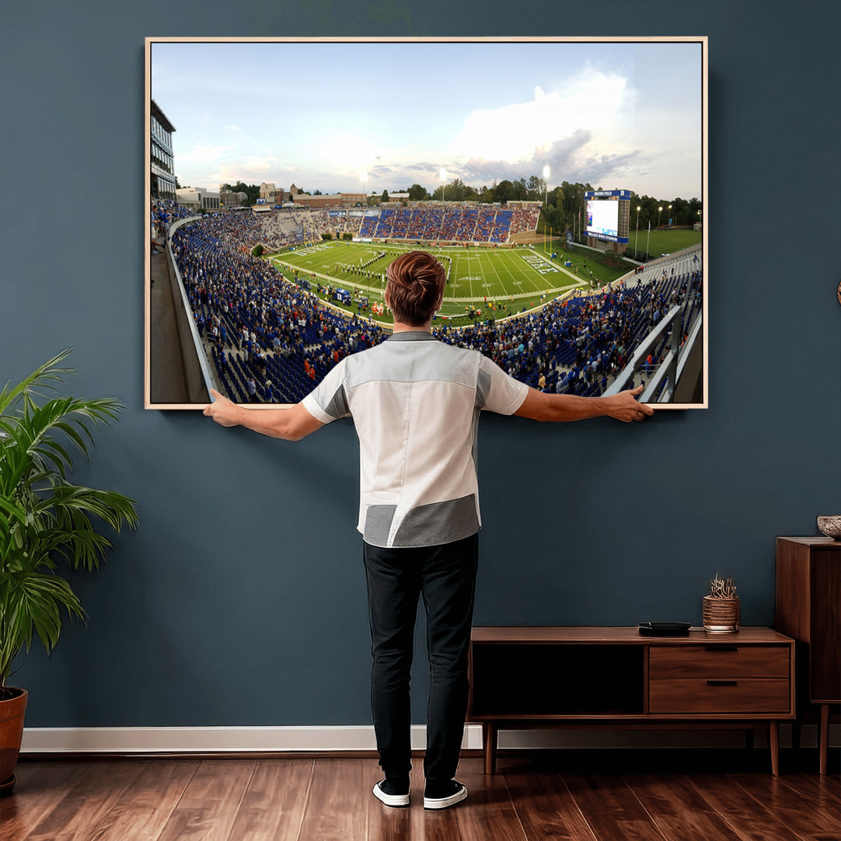 44850-MGV-CV-36X24 - The Duke University Blue Devils Football Team Print, Durham