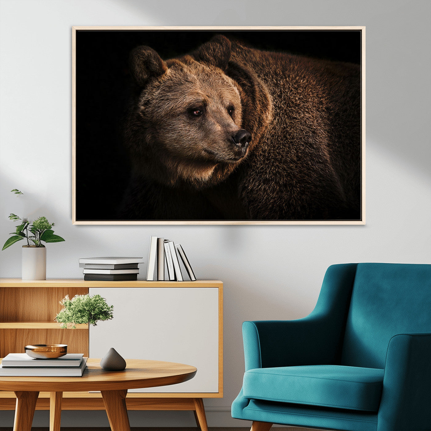 MGV-FC-36X24 - Wild Grizzly 399 Bear Canvas Wall Art Print, Bear Animal Canvas Artwork Print, Black Bear Wall Art