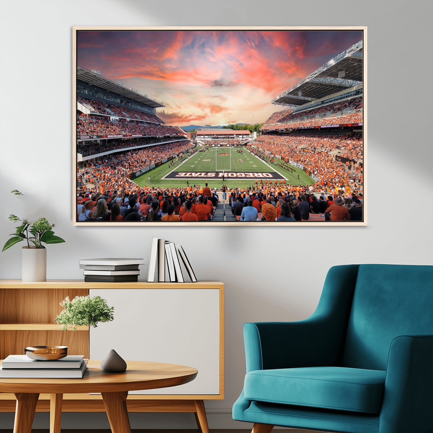 MGV-FC-36X24 - Oregon State Beavers Football Team Print - Corvallis Reser Stadium Wall Art Canvas Print