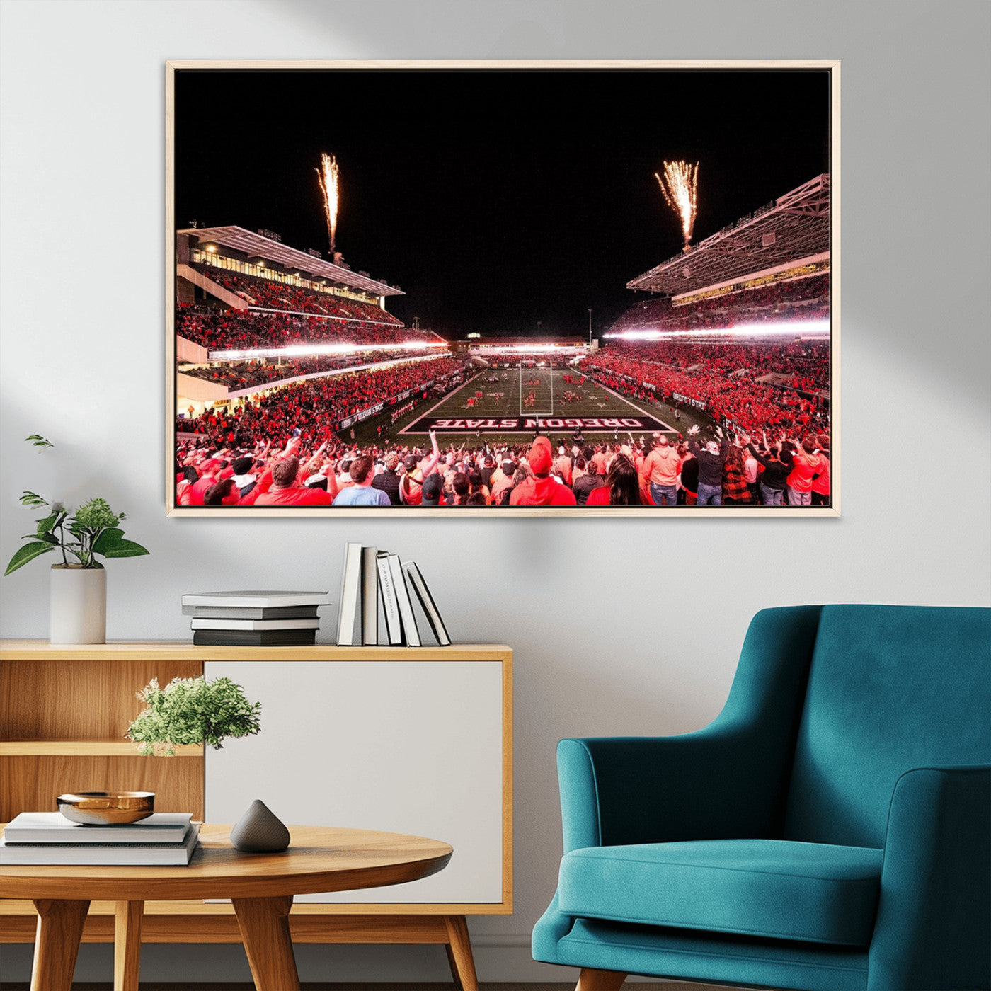 MGV-FC-36X24 - Oregon State Beavers Football Team Print - Corvallis Reser Stadium Wall Art Canvas Print