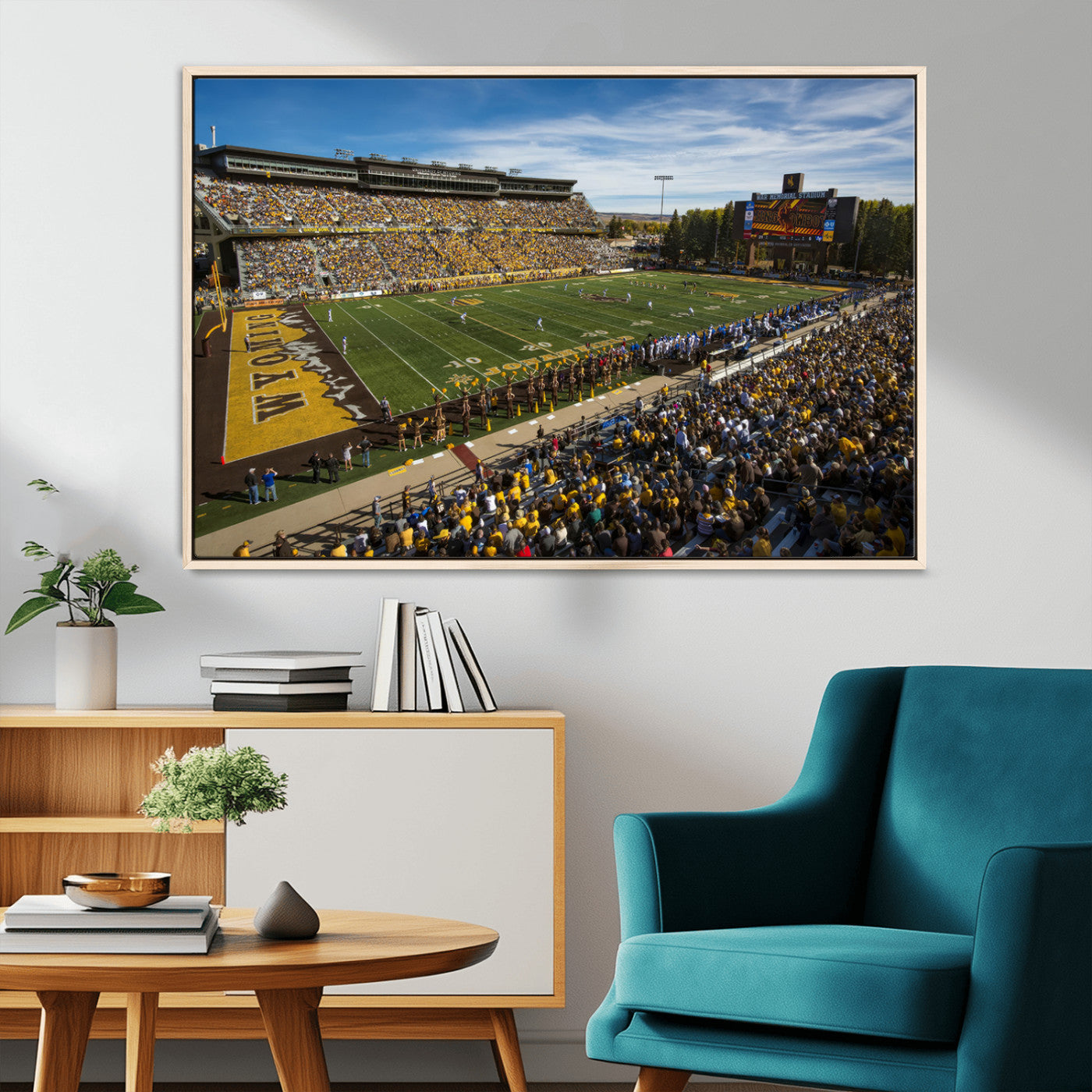 MGV-FC-36X24 - University of Wyoming Cowboys Football Team Print - Laramie Jonah Field War Memorial Stadium Wall