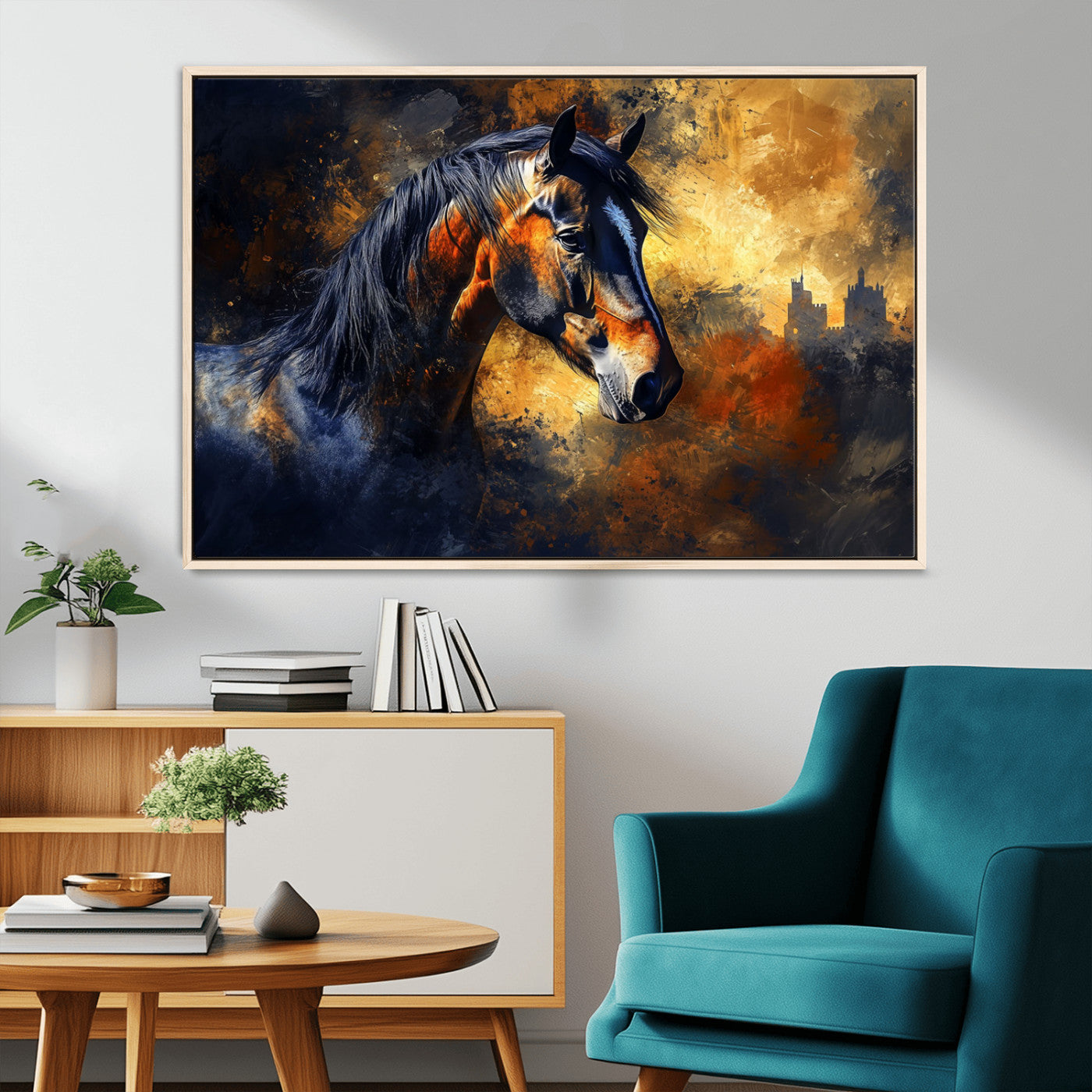 MGV-FC-36X24 - Abstract Horse Art Print - Abstract Canvas Wall Art | Perfect for Rustic Farmhouse, Modern, or