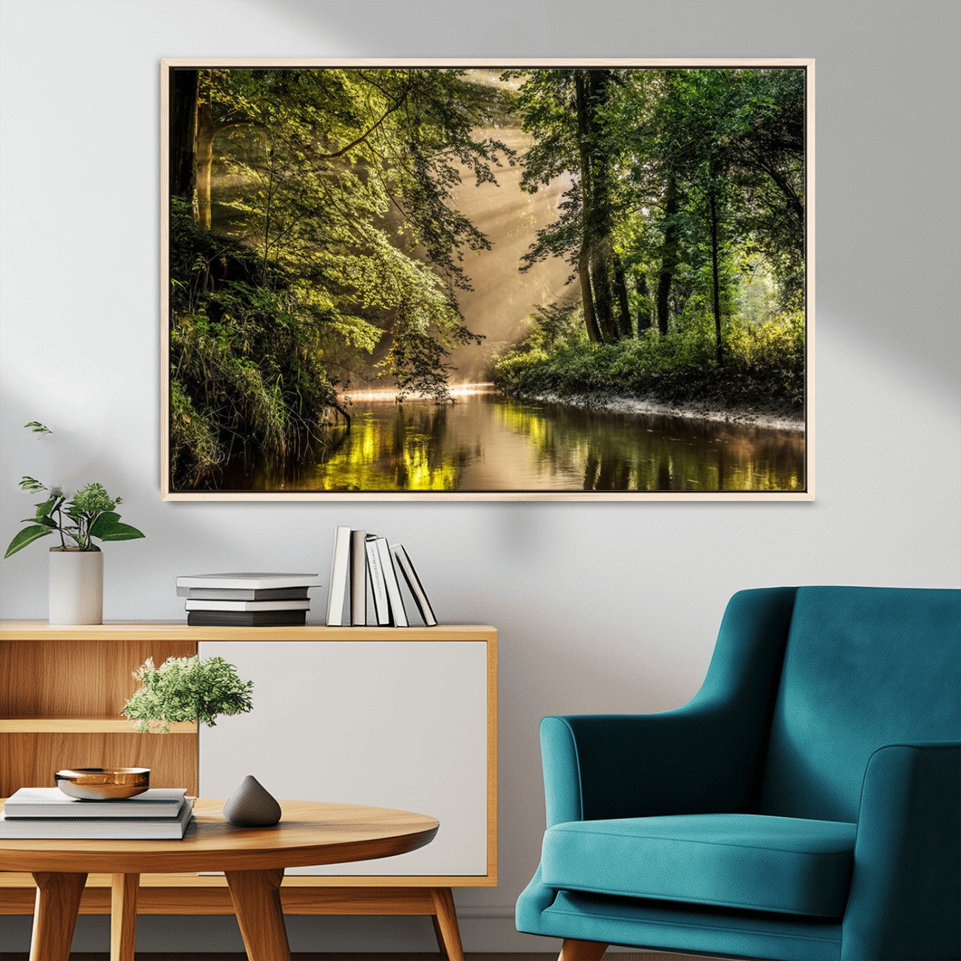 MGV-FC-36X24 - Forest Wall Art Print | River Landscape Wall Art | Perfect for Farmhouse Wall Decor, Cabin Wall Art