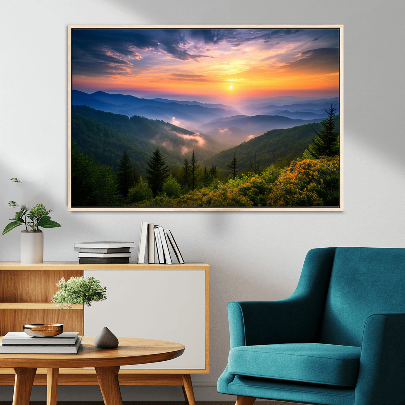 MGV-FC-36X24 - Majestic Mountain Sunrise Print | Landscape Wall Art | Canvas Print Ready to Hang | Farmhouse Wall